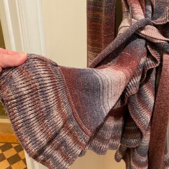 Muche Muchette Lisa Robertson Ombre Belted Cardigan Sweater Topper One Size - Picture 3 of 6